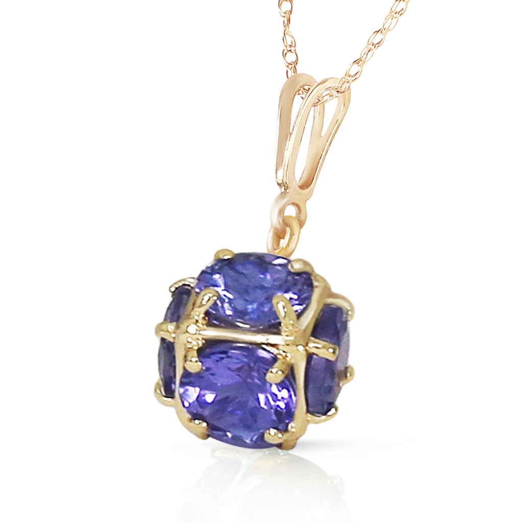 14k Solid Gold Necklace With Natural Tanzanites 810$
